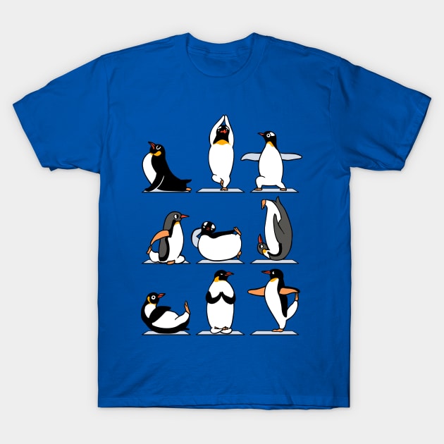 Penguin Yoga T-Shirt by huebucket